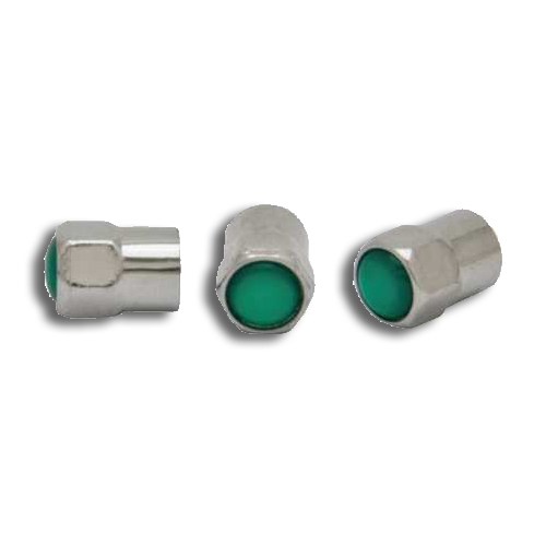 Haltec Plastic Valve Cap Chrome Plated Green - Storage